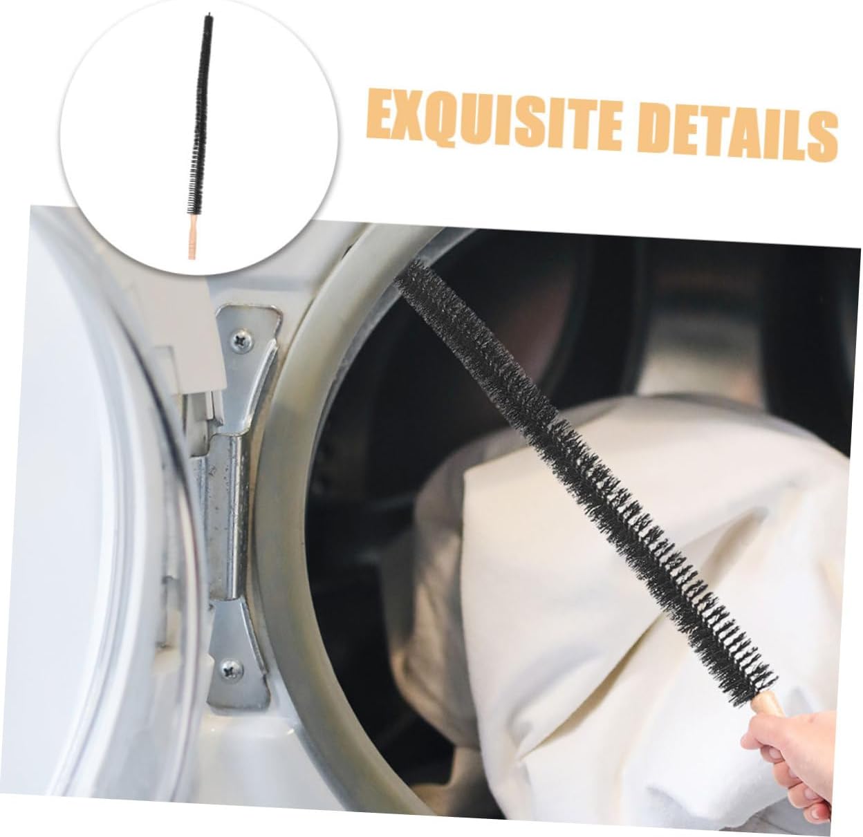 2pcs Washing Machine Cleaner Brush Washer Brush for Drum Dryer Vent Stainless Steel Shaft Pipe Cleaning Tool
