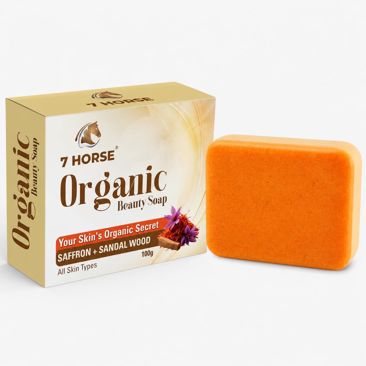 Organic Beauty Soap with Saffron & Sandalwood, Skin Brightening & Deep Cleansing Soap, Removes Tan & Pigmentation, All Skin Types, 100g Each (Pack of 1)-image-43