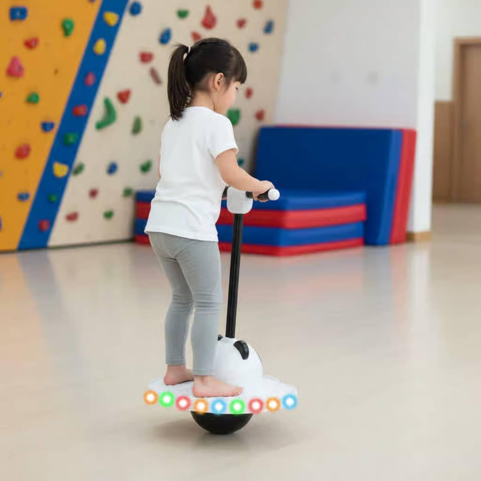 Children Jumping Ball Pogo Ball Infantil Juguete de Equilibrio con Asa y Texturizada Cuerda Elástica Ajustable Material PP para Juego Energético en Parque Actividades Familiares