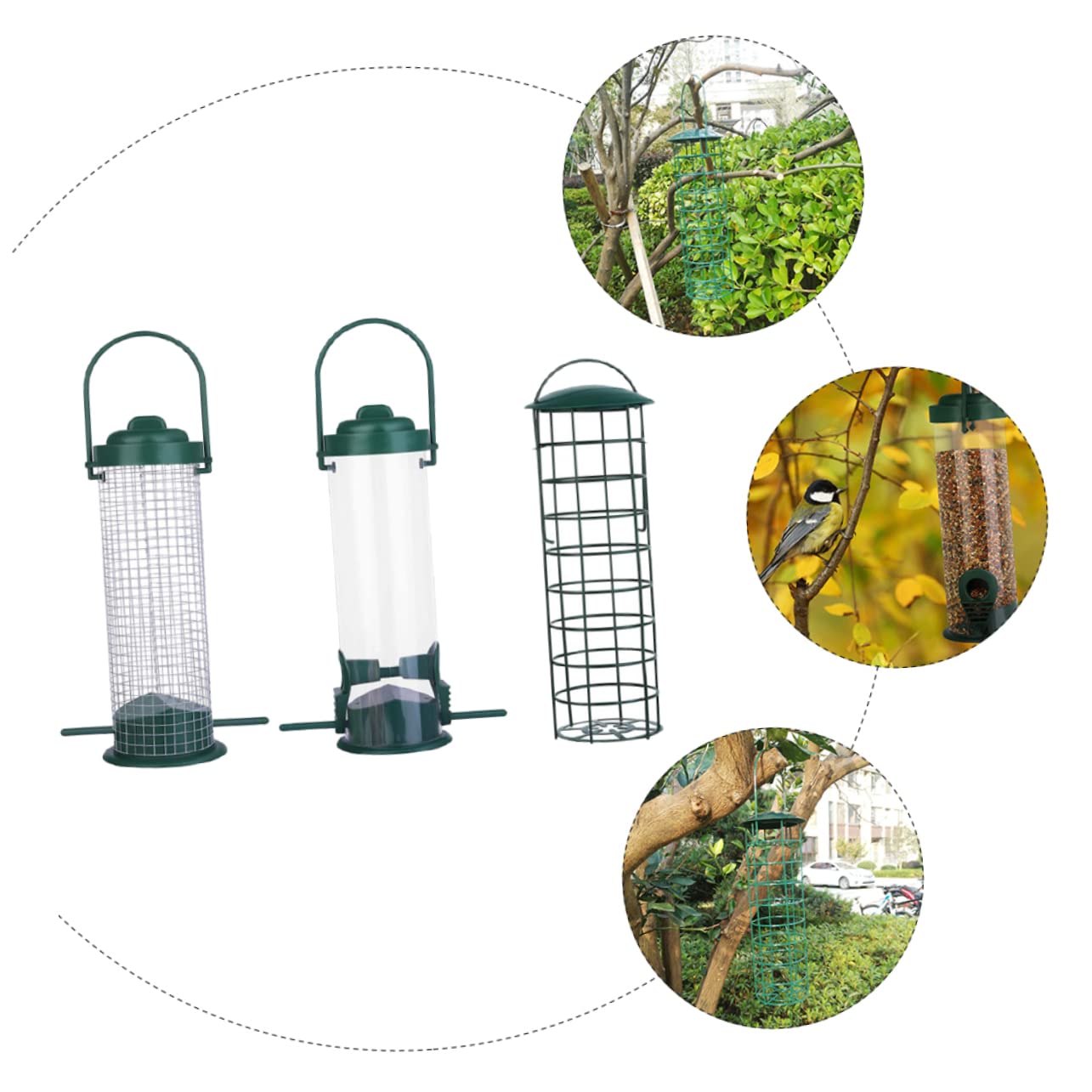 YARNOW 6pièces Mangeoire Suspendue pour Oiseaux Accessoire De Nourriture De Jardin Extérieur Distributeur De Et