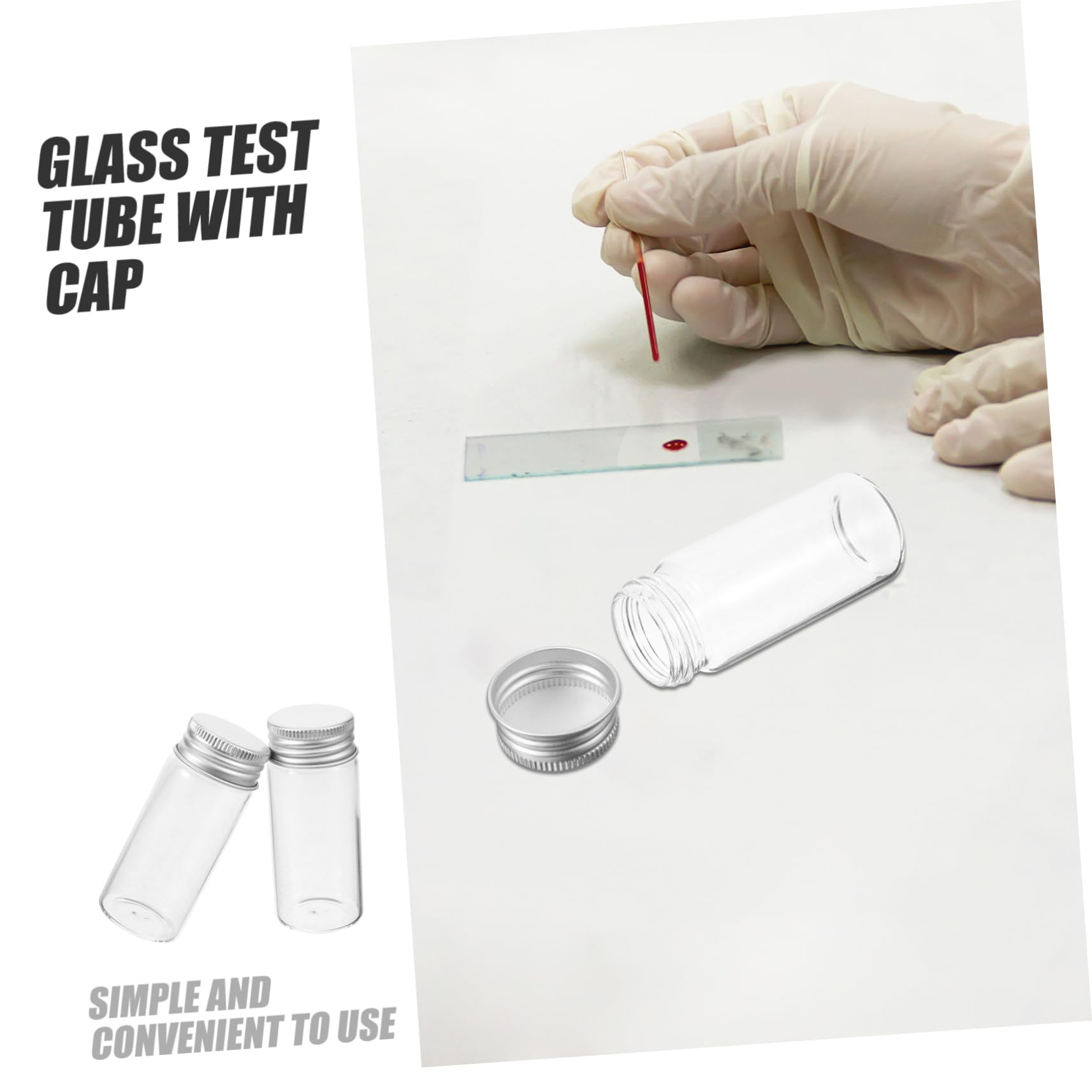 72piezas Tubos De Ensayo De Vidrio Transparente De Tapas Para Almacenamiento y Experimentos Científicos Para Laboratorios y Uso Educativo