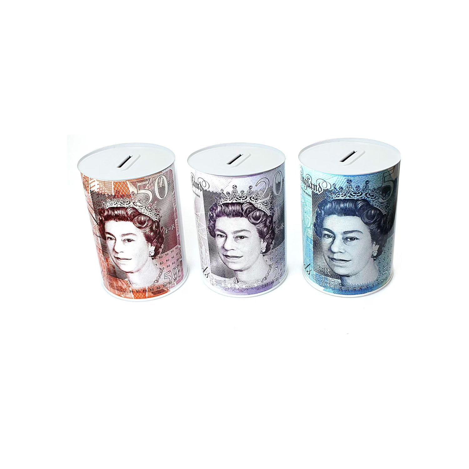 Bargain House Savings Tin - Ideal for Gifting to Friends, Family & Kids - £20 or £50 Random Money Tin Sent (Random Pack of 3)