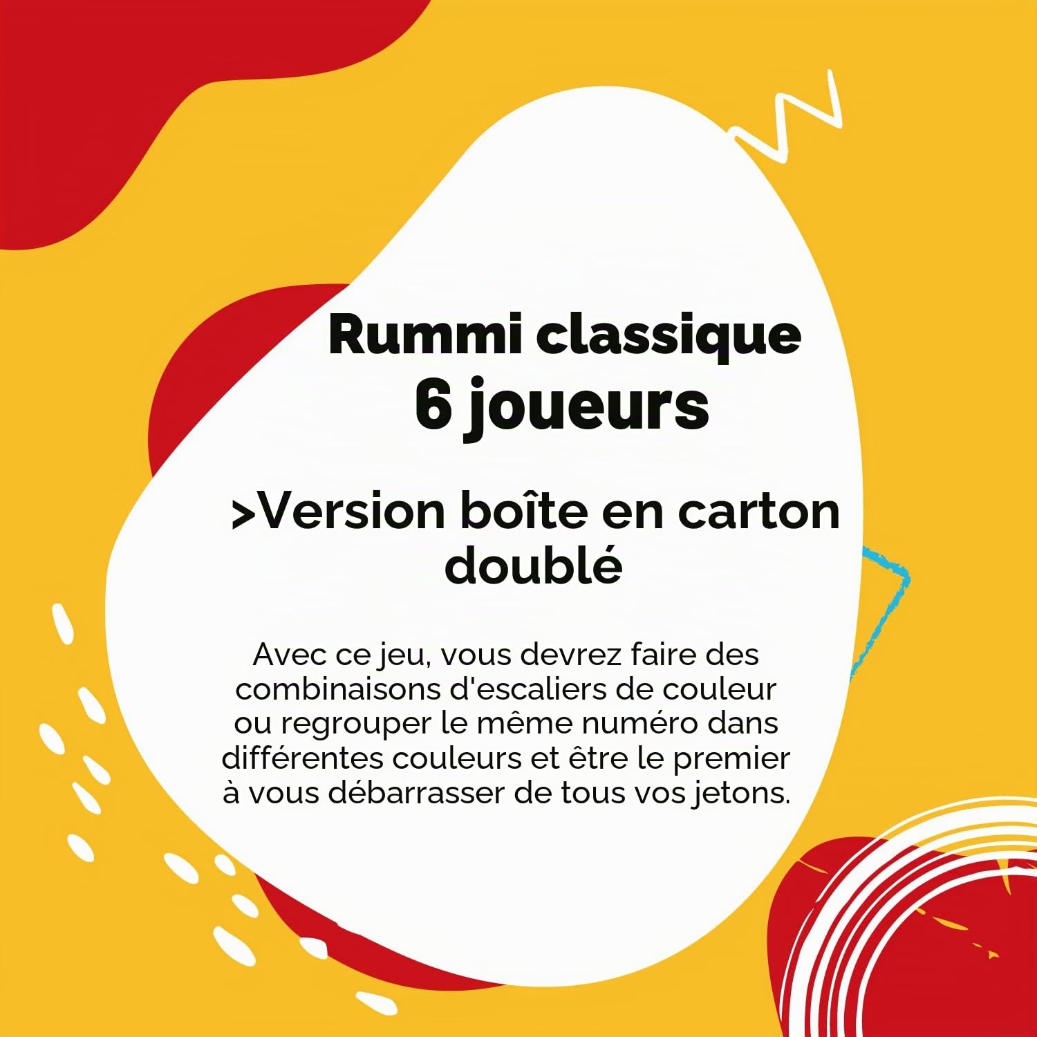 Cayro - Rummi - + 8 Ans - Modèle Classique - Jeux De Société Amusants pour Enfants Et Adultes - 159 Pièces, 1 Sac en Tissu Et 6 Supports - 2 À 6 Joueurs