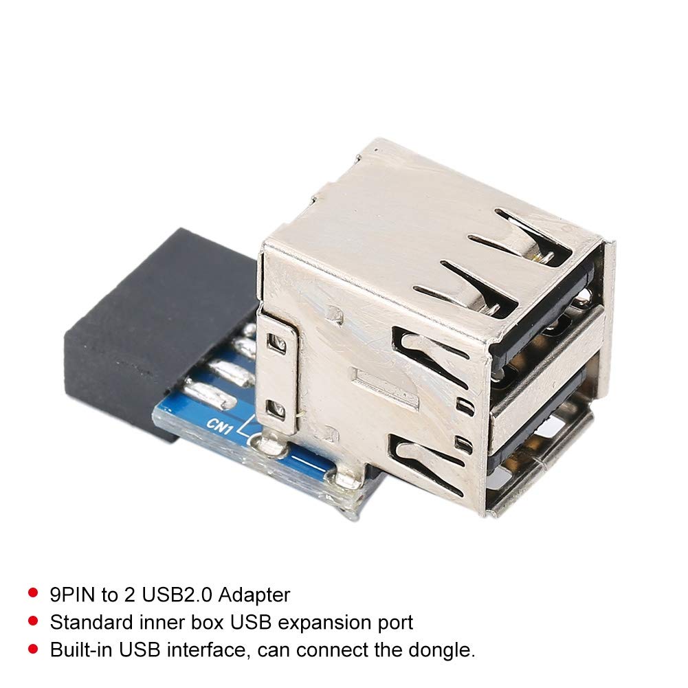 Adattatore di Espansione USB per Scheda Madre USB 2.0 da 9 Pin a 2, Scheda di Estensione Intestazione USB, Accessori per Computer con Specifiche Standard per Moltiplicatore di Porte Adattatore