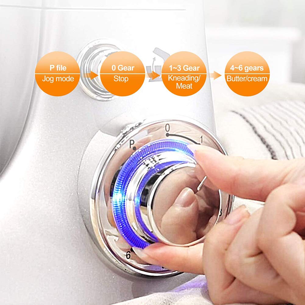 La miscelazione elettrico E impastatrice, multifunzionale automatico Cook automatico, Composizione verticale di panna da montare e la pasta Mixer,Argento