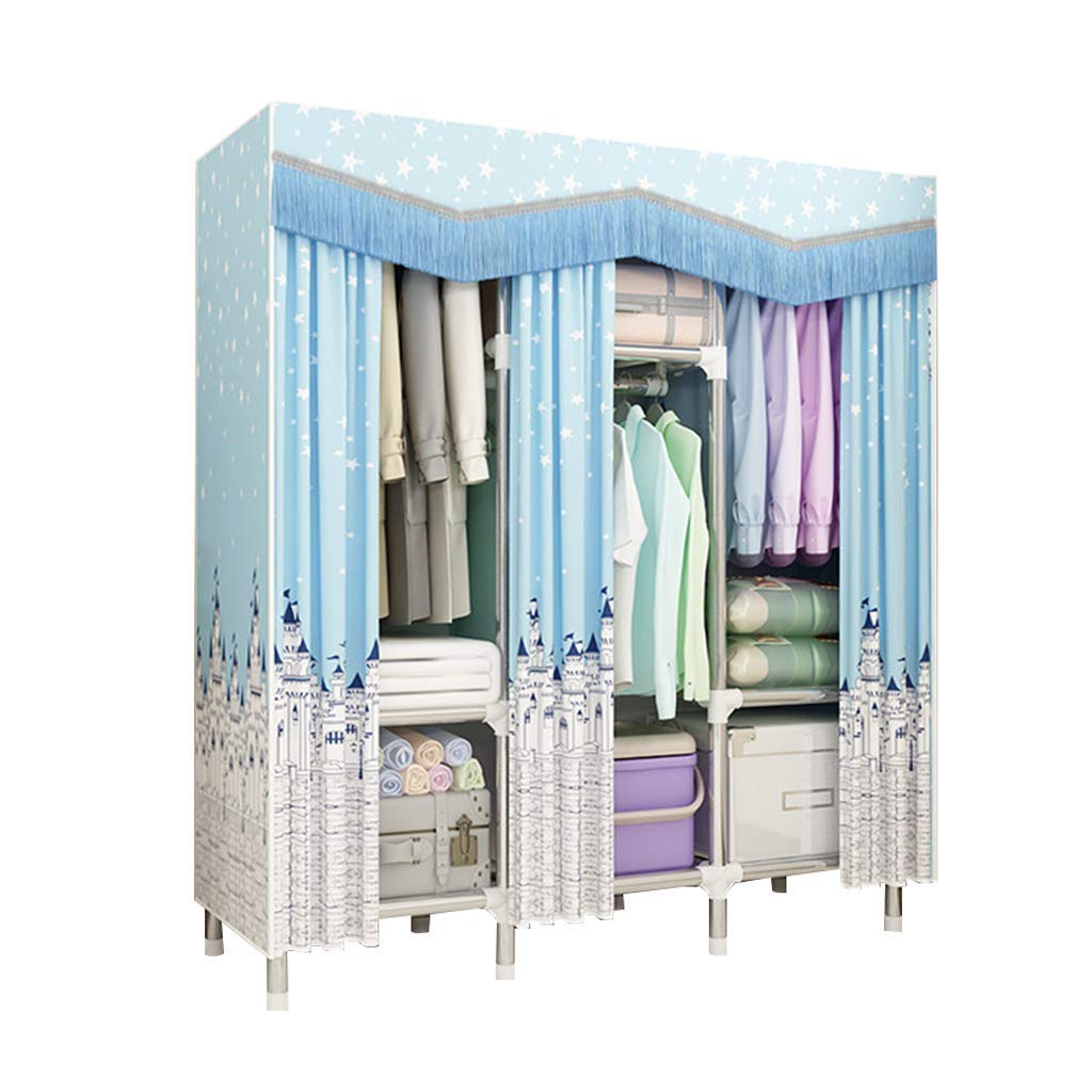 Faltbare Schränke Kleiderschrank/Stoff Kleiderschrank Garderobenschrank, Campingschrank Faltschrank, Stoffschrank mit Kleiderstange, DIY-Innenausstattung, 128cm*45cm*172cm