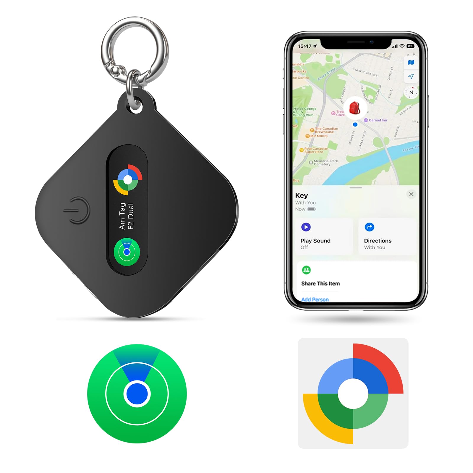 Bluetooth Tracker for iOS or Android, Smart Tracking Tag/Key Finder/Luggage Tracker/Item Locator, Compatible with iOS Find My or Google Find Hub App, IP67 Waterproof.1-Pack-image-15