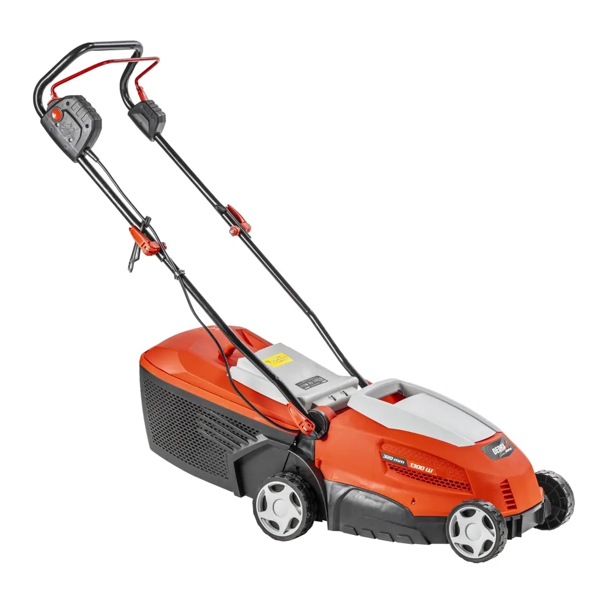 Tondeuse électrique Garden DEDRA DED8740, Largeur de Coupe 320 mm, Tous Types d'herbe, Sac collecteur 30 l, 1300 W, Coupe de 30 à 60 mm, Pliable, Poids 12 kg avec poignée Ergonomique