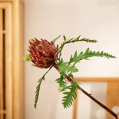 Miniatura 1 de vctops Flores artificiales con hojas y tallo, alcachofa artificial de aspecto real para ramos de boda, baby shower, decoración de fiesta en el