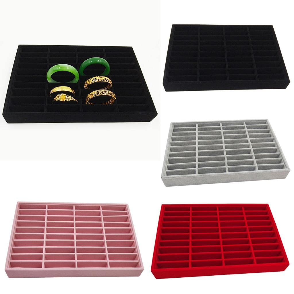 barenx Plateau de rangement à 40 compartiments pour bracelets et bijoux - Gris