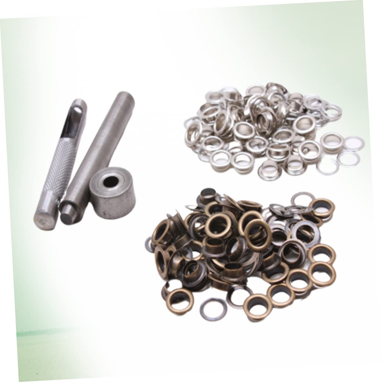 TEHAUX 300sets Kit Di Occhielli Colorati Ottone Con Strumenti Set Multipurpose Per Scarpe Abbigliamento e Fai Te Argento e Ottone Antico Pratico e Resistente Per Ogni Esigenza