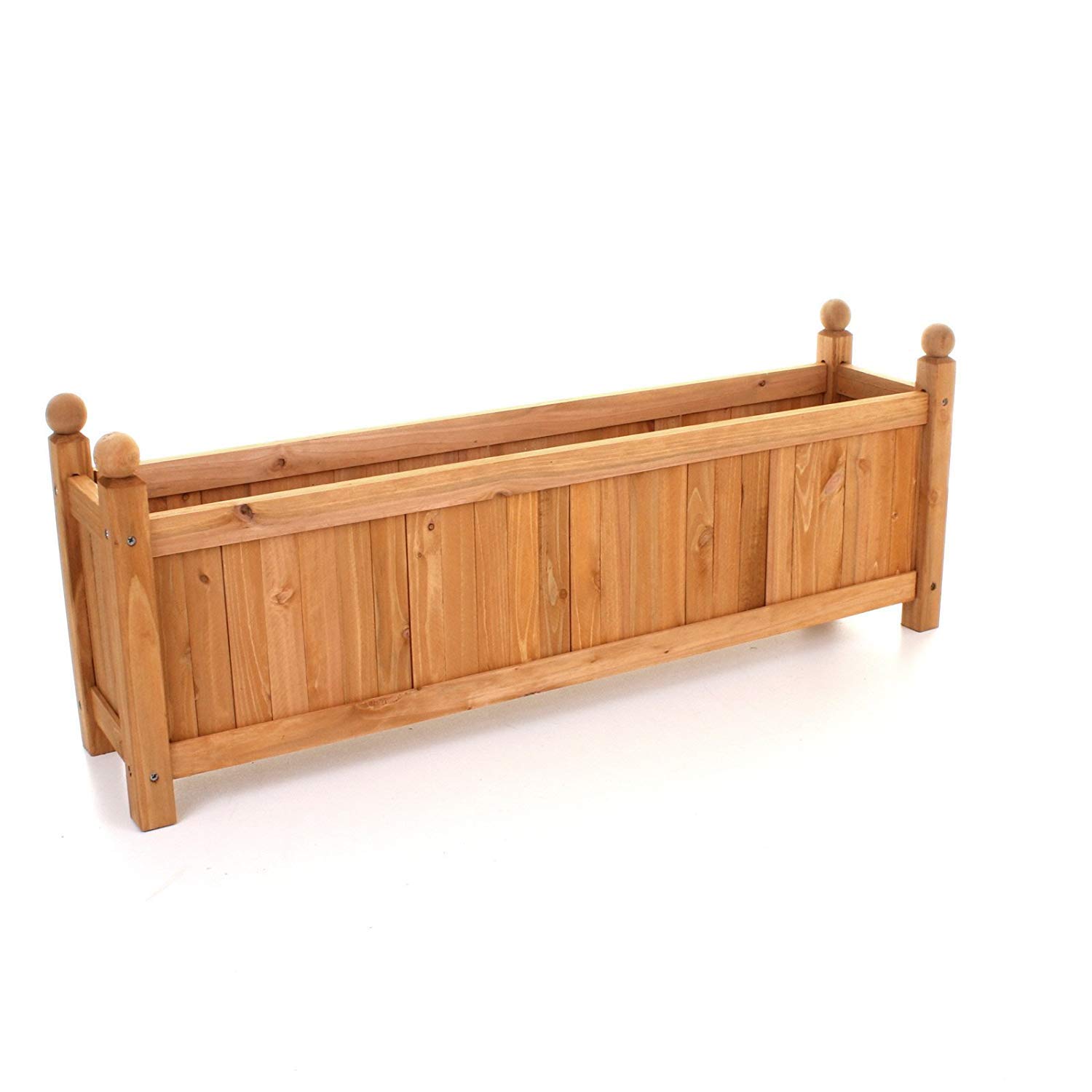 SIAM EXPRESS Medium Wooden Rectangular Planter Outdoor Garden Plant Pot Flower Display Plants Gardening