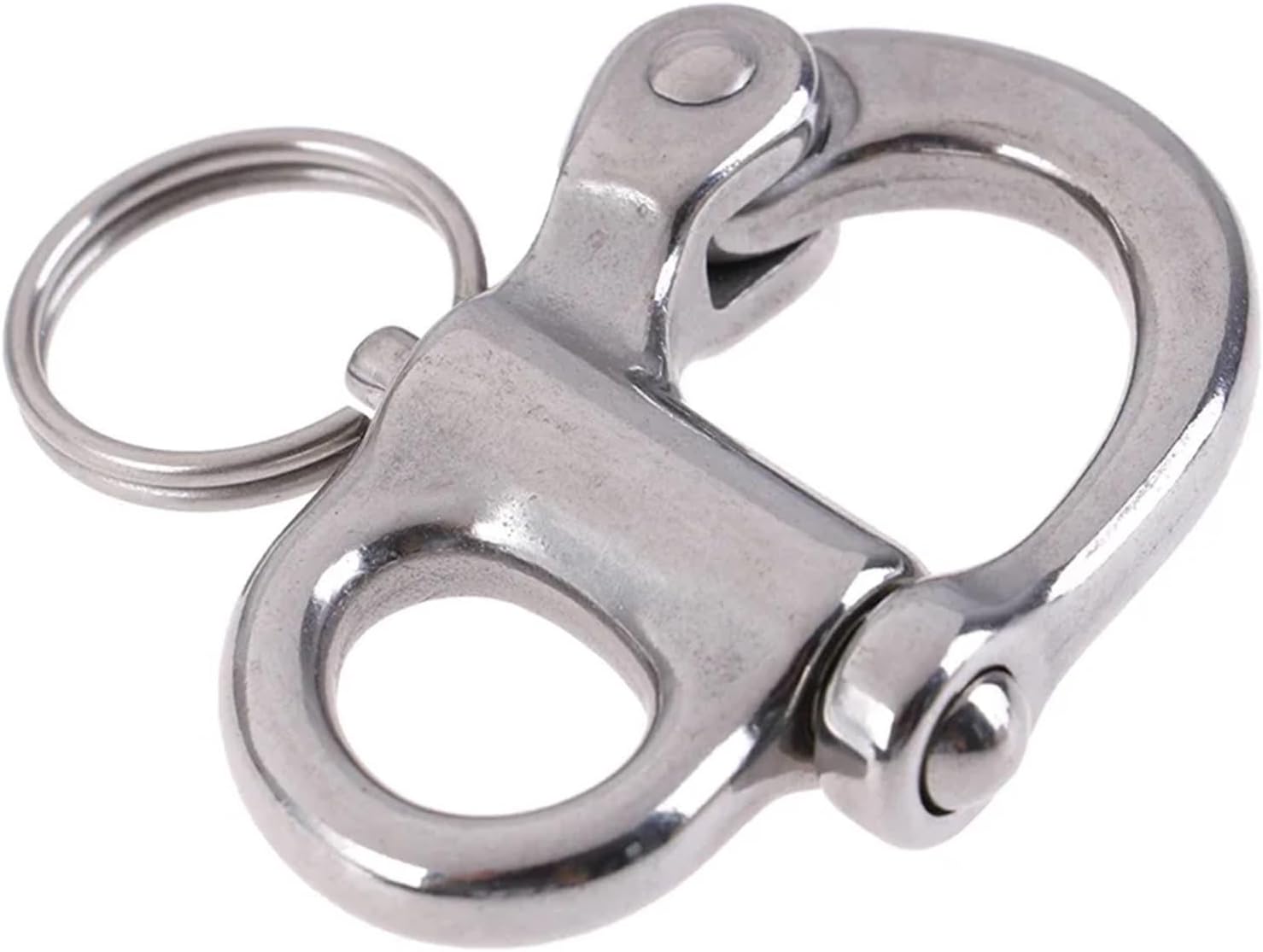 316 Stainless Steel Fixed Spring Shackle Manual Quick Release Chain Buckle Fixed Eye Snap Hook for Boat Sailing Yacht