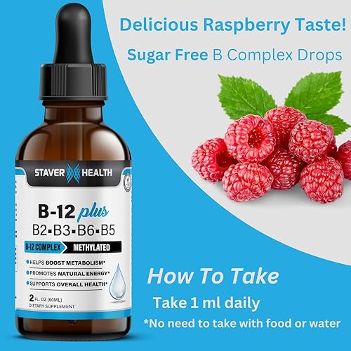 Miniatura 3 de Suplemento líquido de vitamina B B12 Plus - Suplemento vitamínico del complejo B - Suministro de 2 meses - Suplemento de apoyo energético - Vegano -