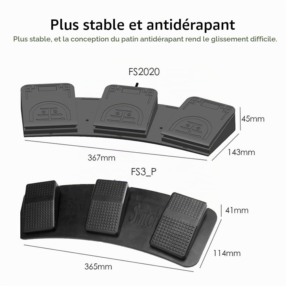 Docooler FS2020U1 Interrupteur à pied USB avec clé de commande pour appareils médicaux, instruments de bureau