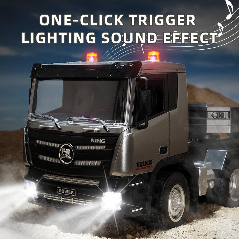 Image of 1318 New 9CH 1 /18 Scale Platform Trailer Vehicle Model Toy 2.4ghz Rc Remote Multi-Functional Engineering Truck