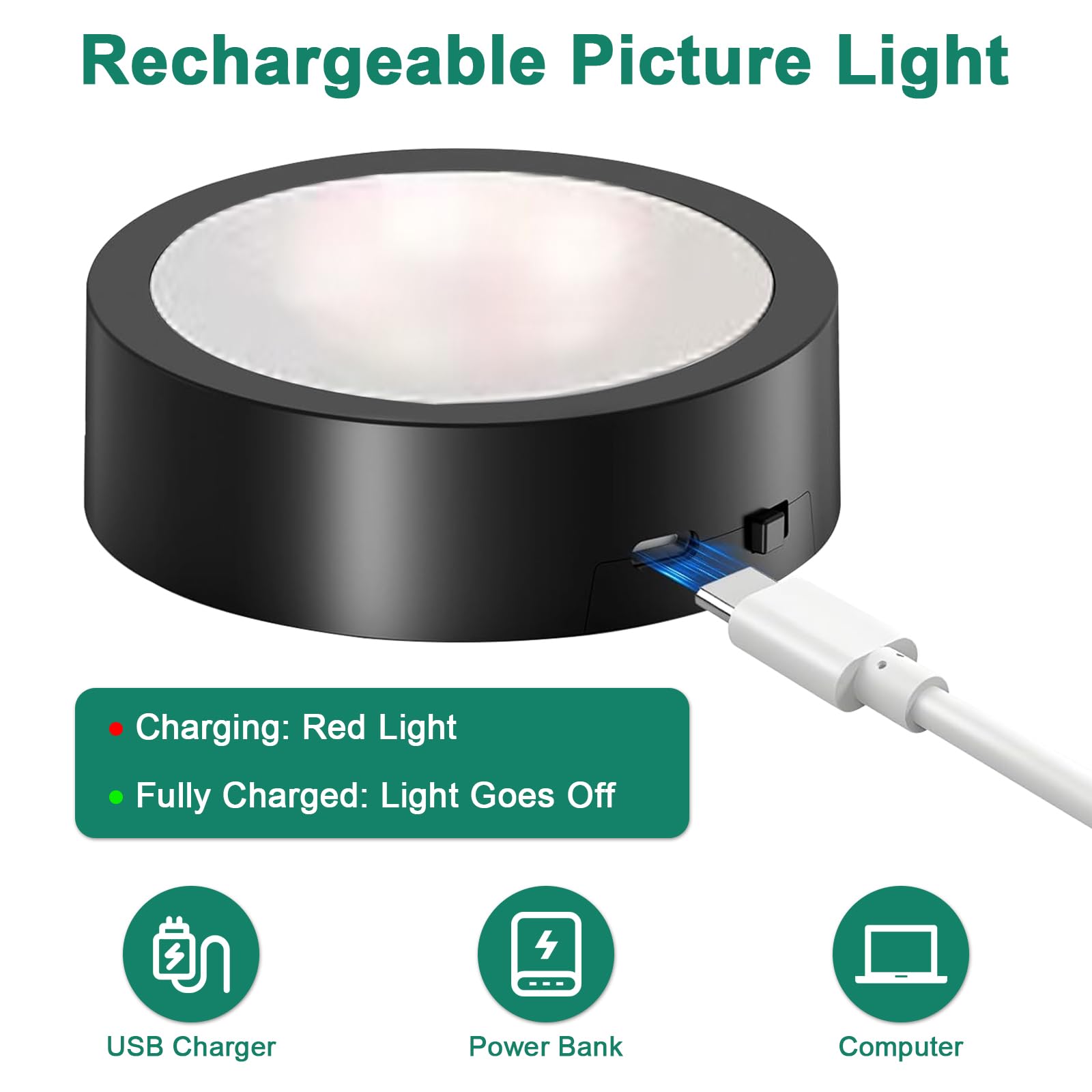 JIMACRO 3 Stück Magnetisches LED Malerei Licht, RGB Aufladbar LED Spot mit Fernbedienung, Lichter Schlafzimmer Wohnzimmer Bildbeleuchtung Leuchte, Vitrinenbeleuchtung Kabellos für Bilderrahmen Bilder
