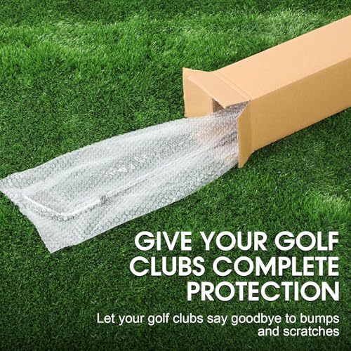 Image of Watersay 15 Pack 4 x 4 x 40 Inch Golf Club Shipping Boxes with 8 x 48 Inch Bubble Protector Tall Corrugated Boxes Cardboard Long Golf Storage Box for Shipping Packaging Moving Mailing Home or Business