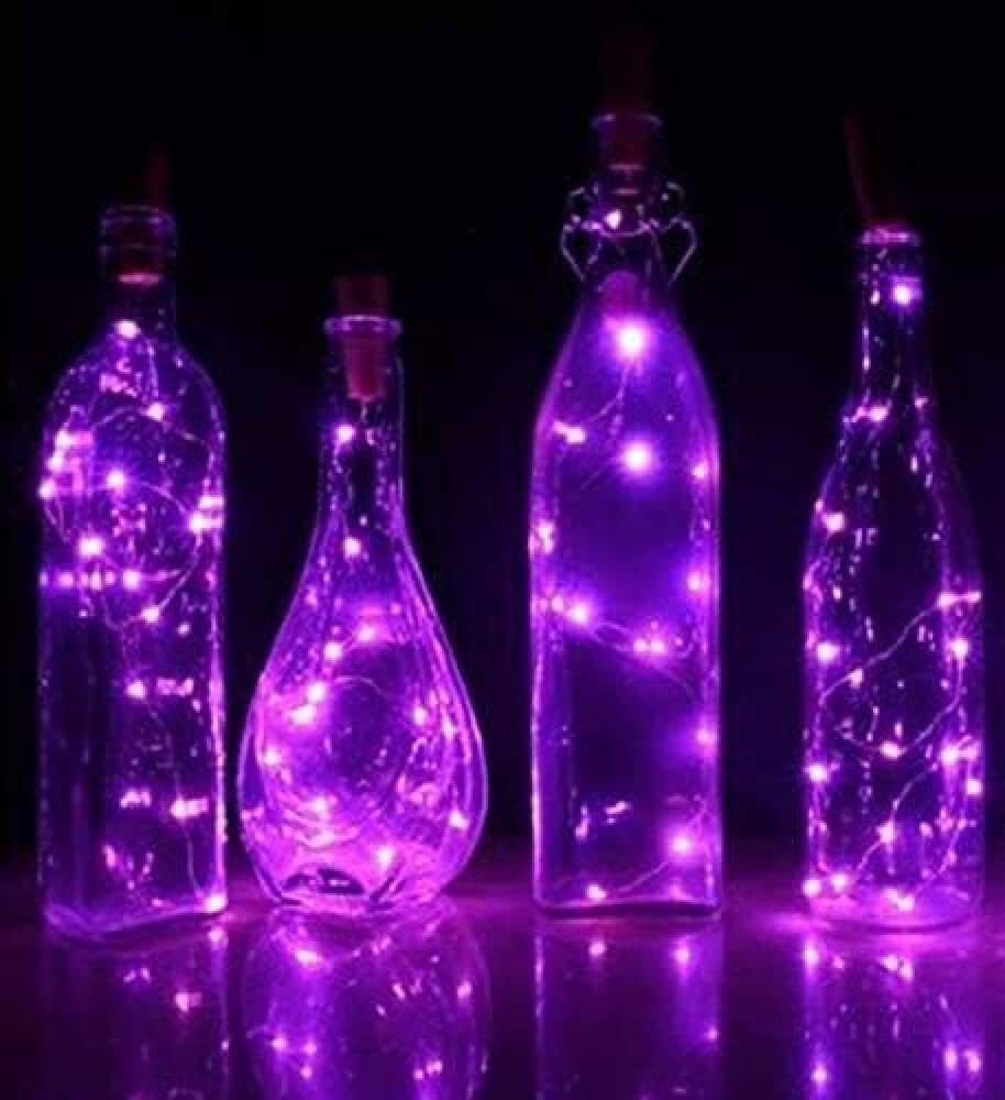 6 Pack Purple Bottle Lights 3m 30 LED Copper Wire Cork Lights