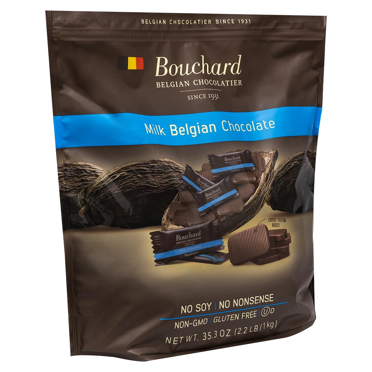 Bouchard Belgian Milk Chocolate Napolitains 35.3 OZ (2.2 LB/1KG)