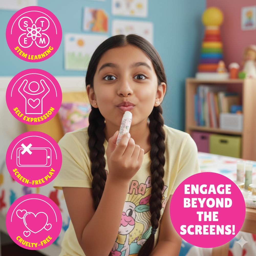 Kalakaram DIY Lip Balm Making Kit - Make 15 Lip Balms with Shea & Kukum Butter, Beeswax, Vitamin E Oil, Grapeseed & Essential Oils, DIY Activity Kit for Kids & Craft Kit for Girls 9-12 2
