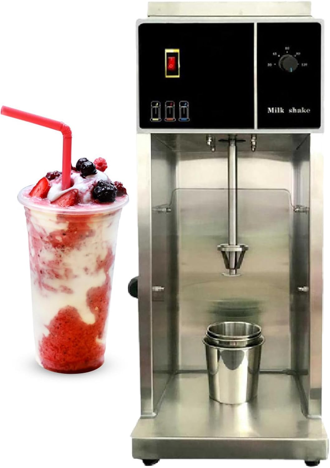 Yogurt Ice Cream Mixing Machine Gelato Ice Cream Blending Machine, Stainless Steel Fruit Ice Cream Mixer Machine for Restaurant Kitchen,110V