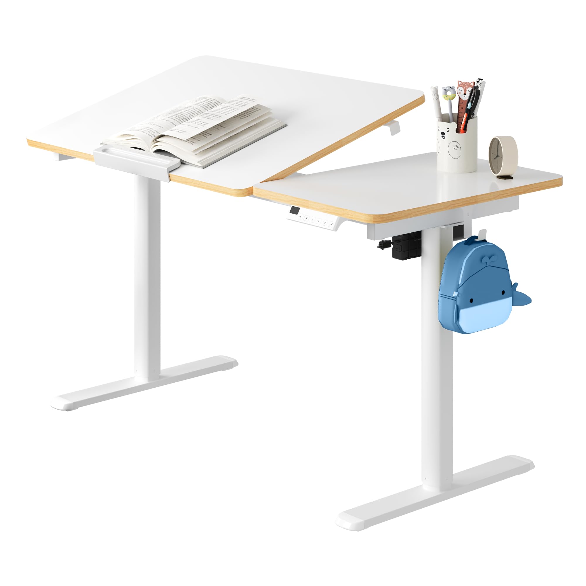 Amazon | FLEXISPOT 電動昇降デスク 学習机 小さめ 幅110cm 勉強机