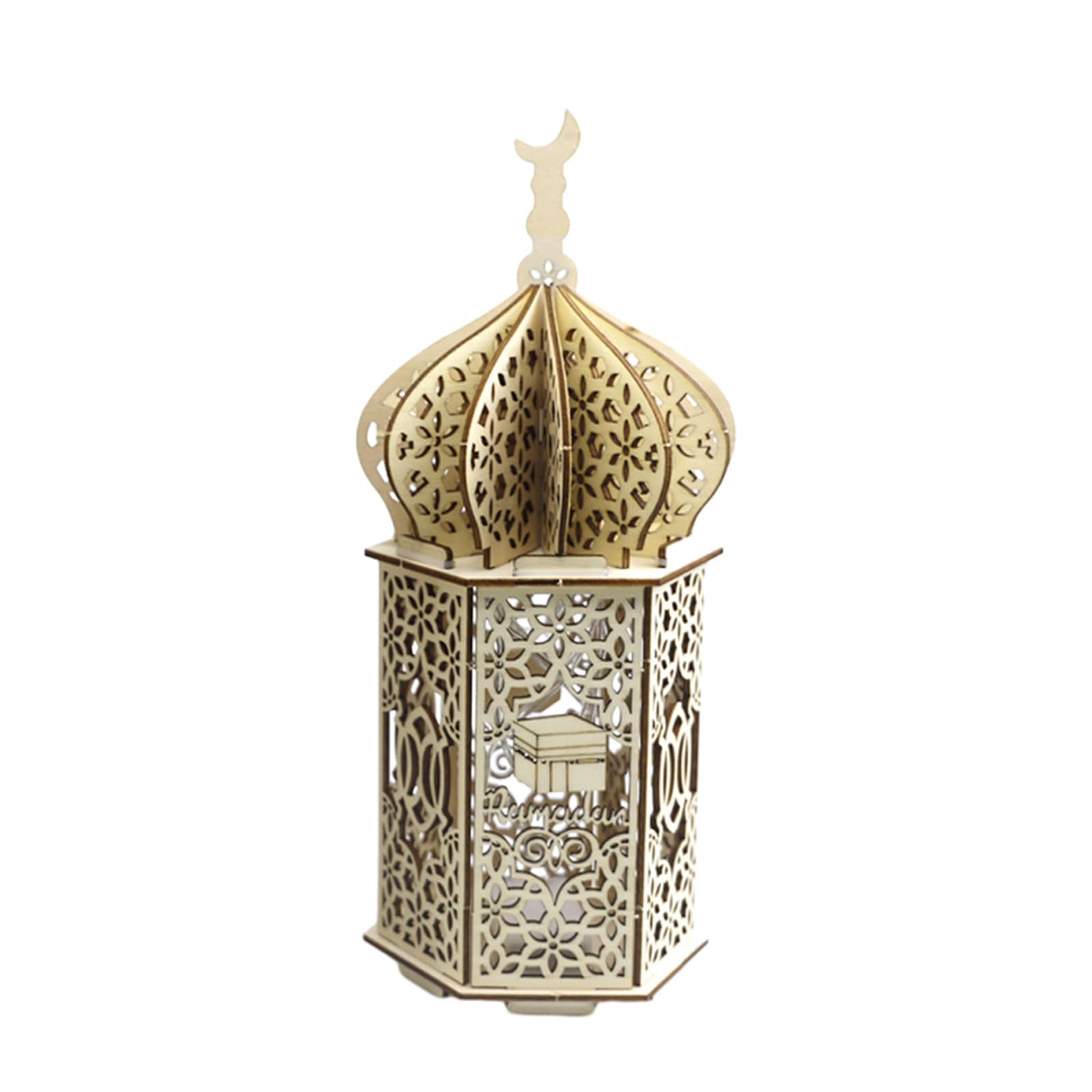 Tsophreniq Mosque Shape Table Decor Bookshelf Ornament Decor Eid Mubara Sign Shape Ornament Eid Decorations for