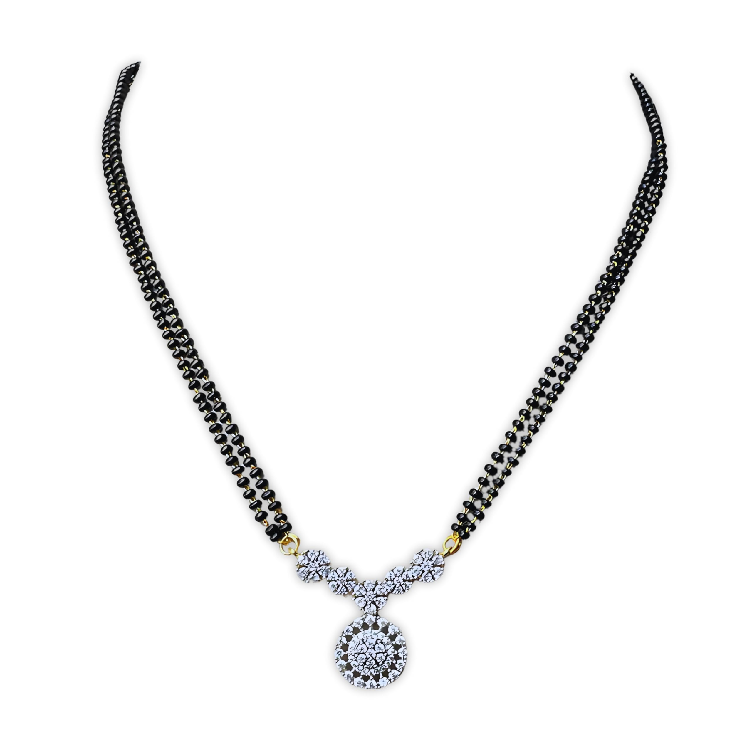american diamond short mangalsutra