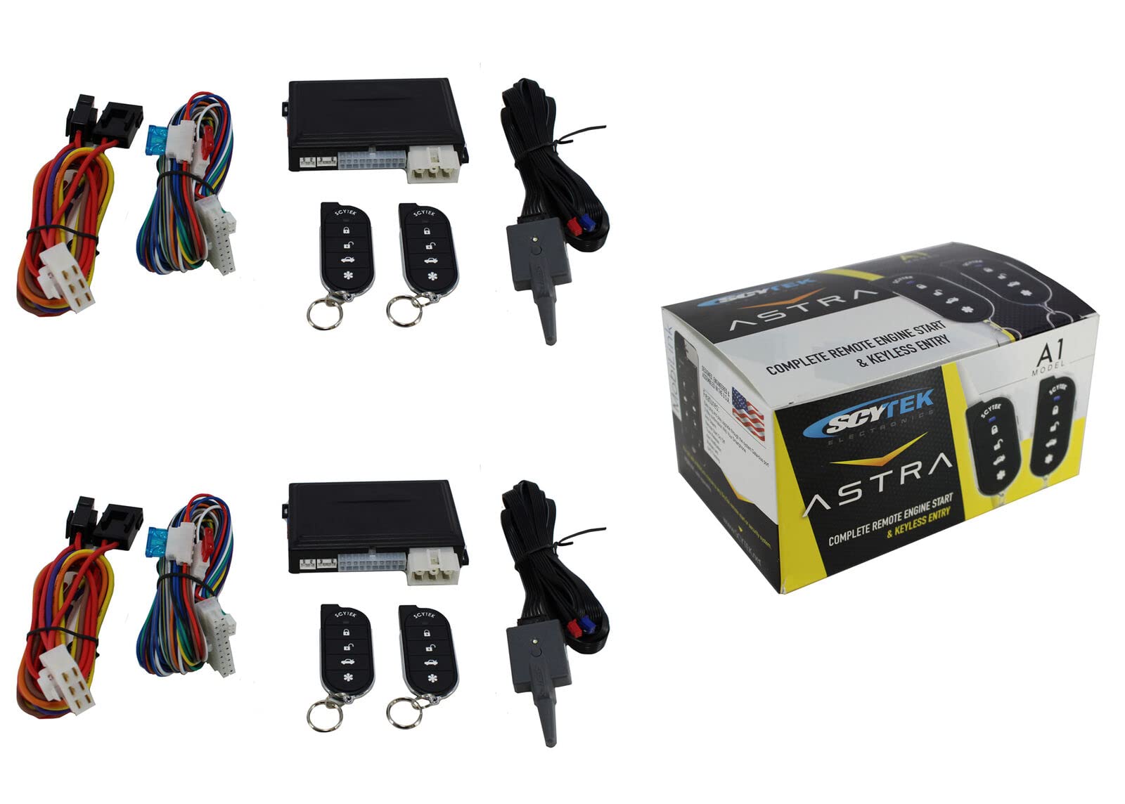 ScyTek A1.1 Complete 1 Button Remote Engine Start System with Two Remotes