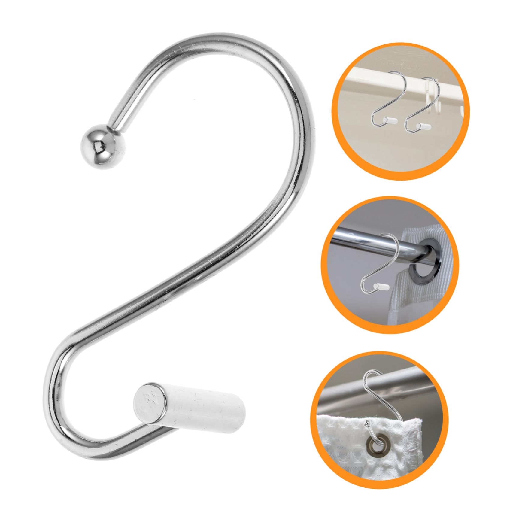 ABOOFAN 12Pcs Shower Curtain Hooks Replacement Hangers for Bath Window Curtains Rods Elegant Finish