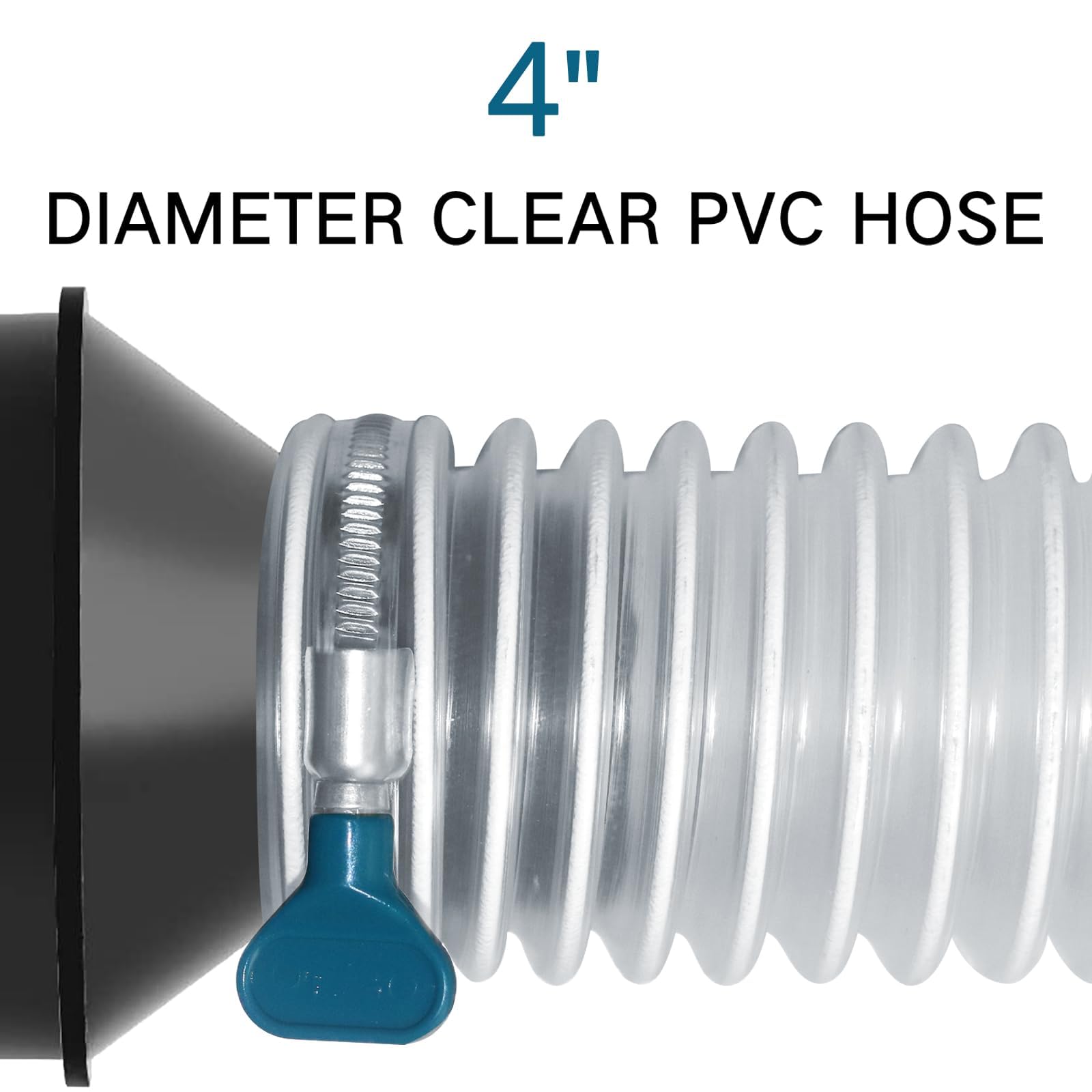4" PVC Dust Collection Hose - 10ft, Clear -8