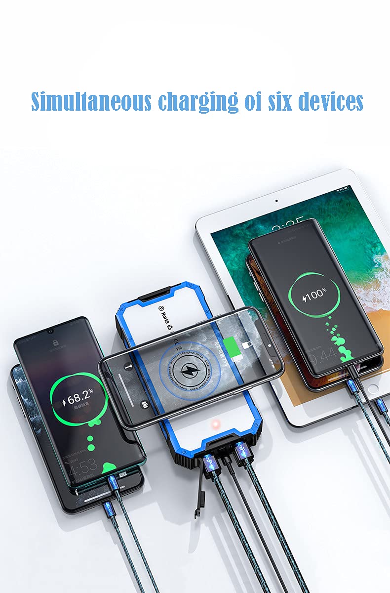 IPosible Powerbank Solare 26800mAh Con USB C,[L'ultima S4]Caricabatterie Solare Portatile Caricatore Solare Batteria Esterna 3 Ingressi E 2 Uscite Ricarica Rapida Per Cellulare Ipad Ta - Foto 11