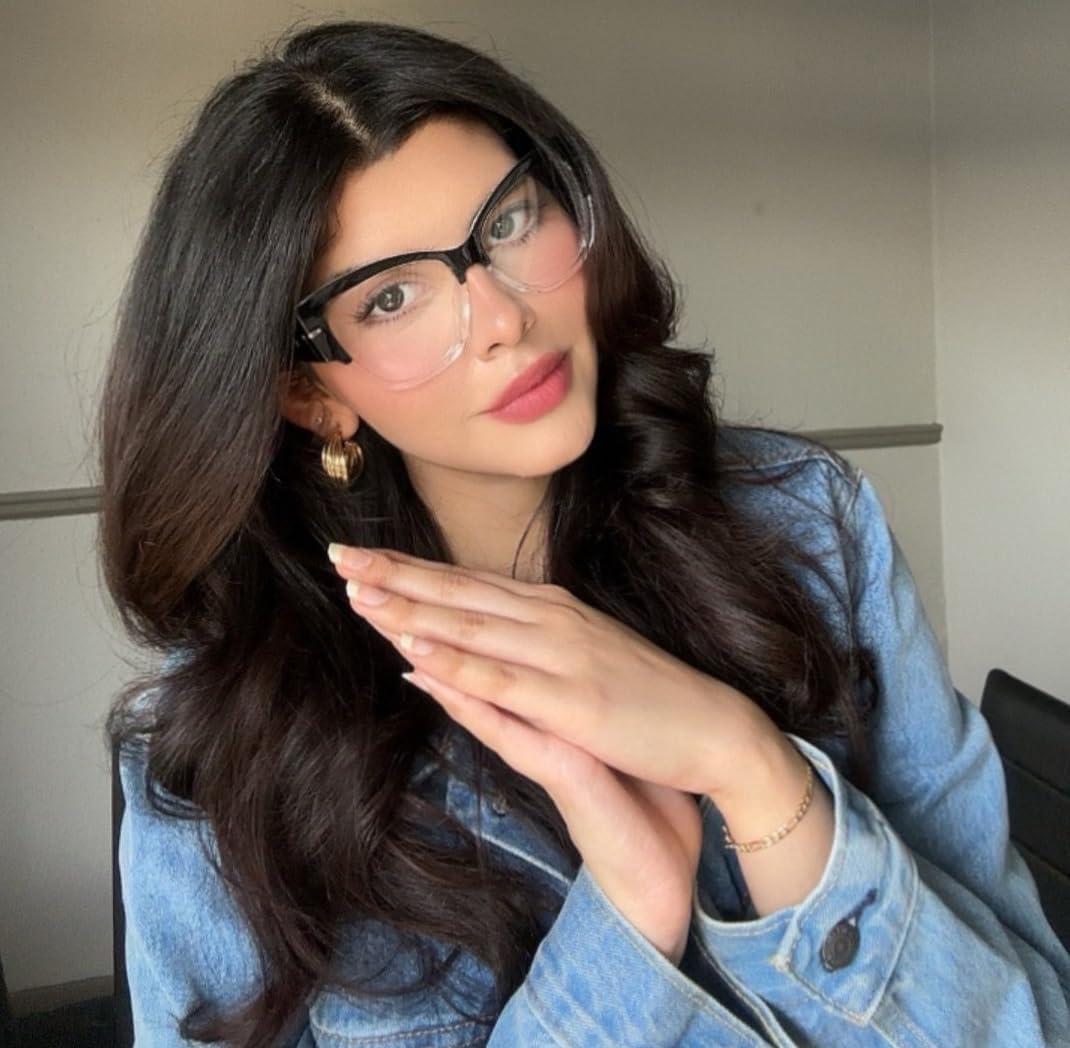 VOOGLAM Oversize Cateye Blue Light Glasses for Women Anti Eyestrain Dry Eyes Computer Phone TV Eyewear Elektra - Image 3