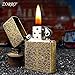 ZORRO Oversized Constantine Lighter – Vintage Refillable Kerosene Pocket Tool with Mechanical Grinding Wheel, Classic Armor Style, Gift-Boxed Collectible B-Gold Cons(Brass)