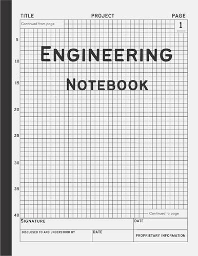 Engineering Notebook: 160+ Pages Grid Format, Engineer Lab Quadrille Graph Paper ,Math, Engineering Math Physics ,Space Science Technology, Graph ... Student, Architect, Scientist, Designer