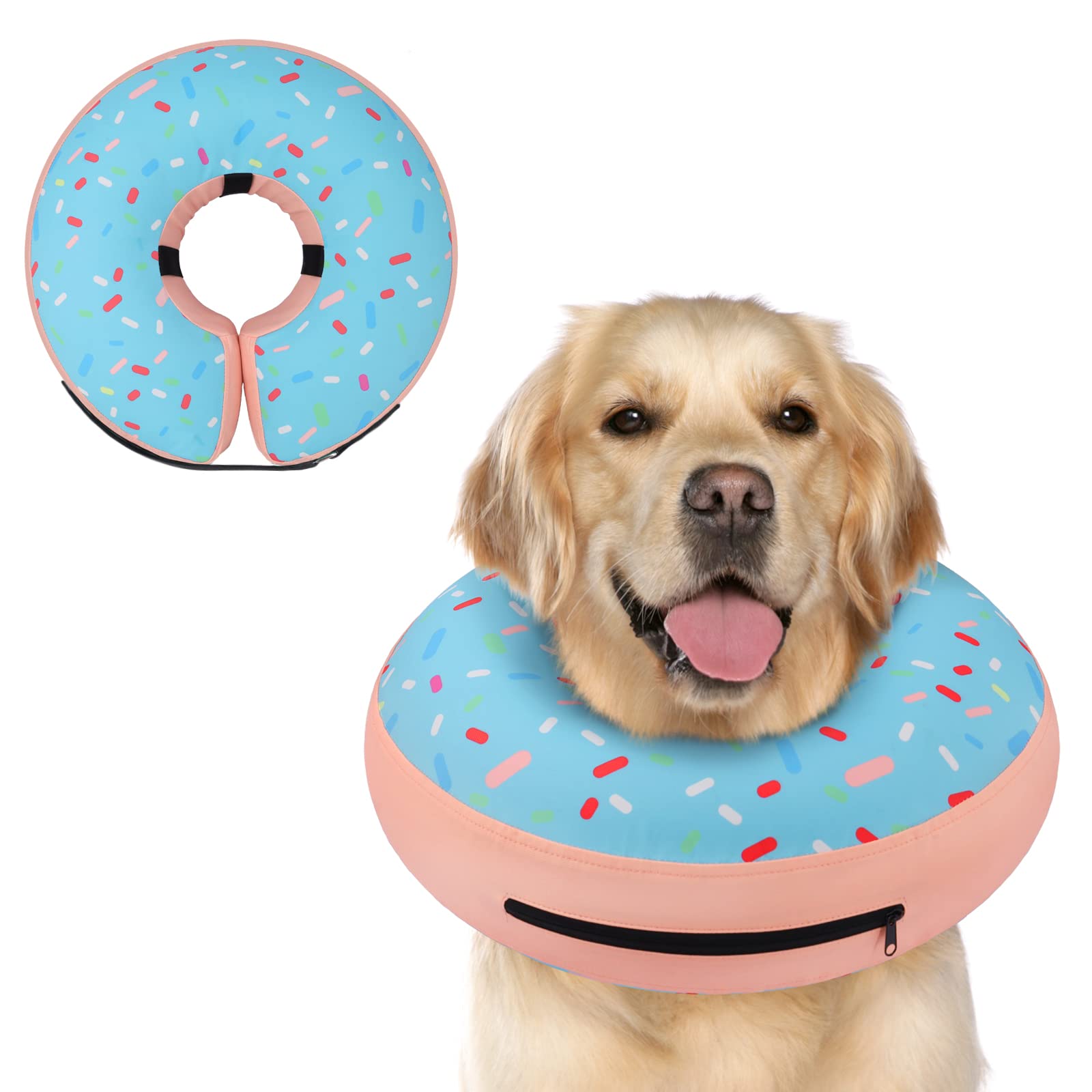Supet Inflatable Dog Cone Collar Alternative After Surgery, Dog Neck Donut Collar Recovery E Collar for Neuter, Soft Dog Cone for Small Medium Large Dogs