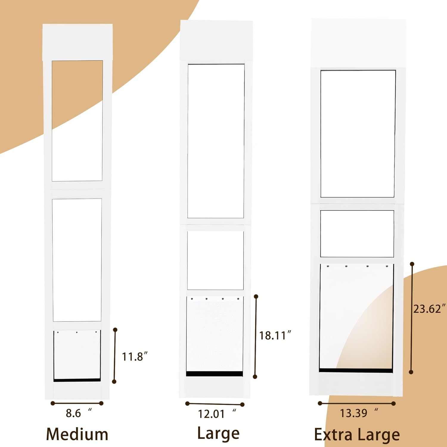Extra Large Dog Door for Sliding Door,Adjustable Height 75.98"-81.1",Dog Door for Sliding Glass Doors XL,All-Metal Framed & Panel with Rotating Screws Can Slide Up and Down Along The Track