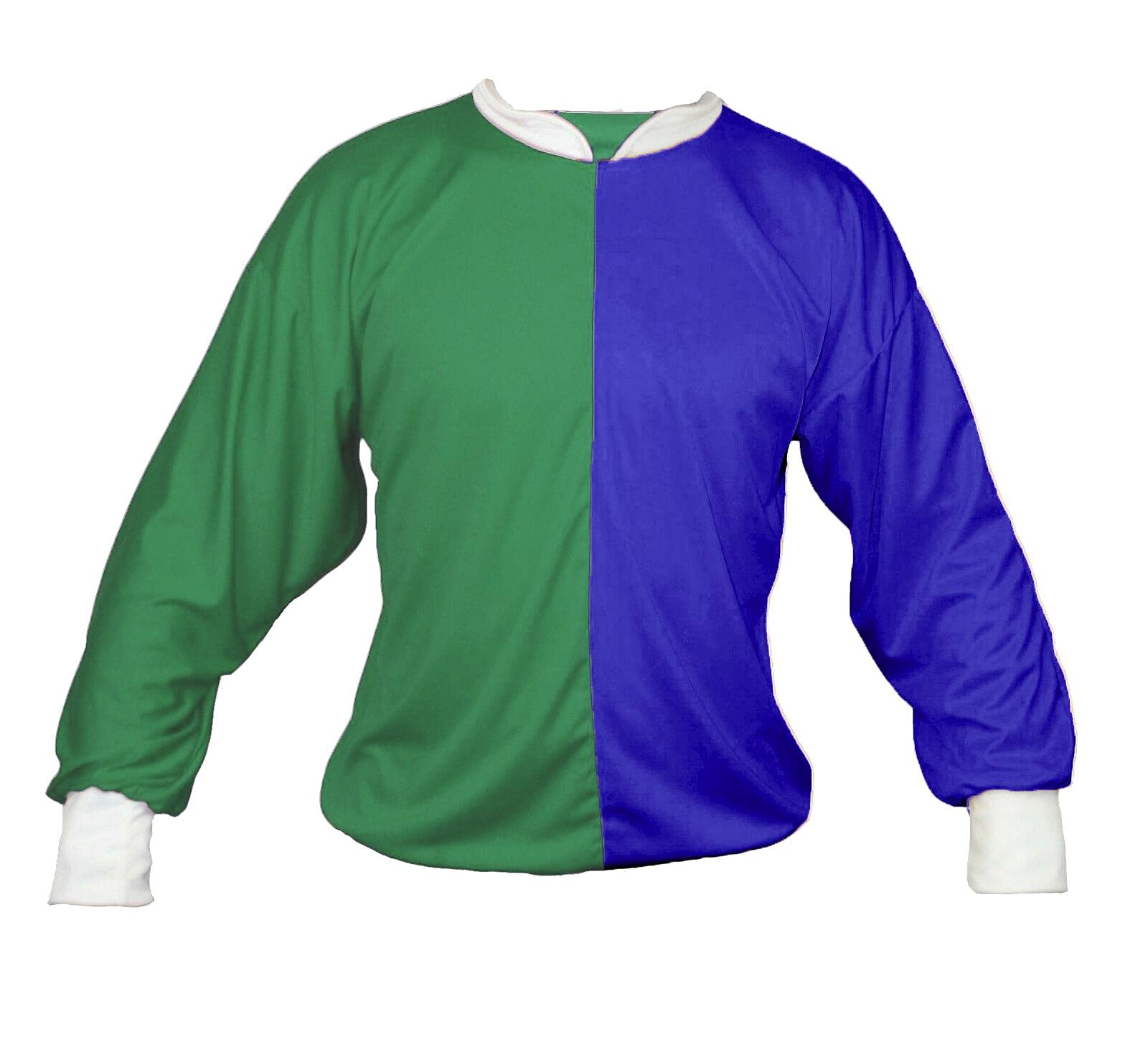 Adults Horse Racing Top Jockey Jersey Silks Colours Equestrian Cheltenham National Fancy Dress [Emerald Green & Royal Blue] — image 1