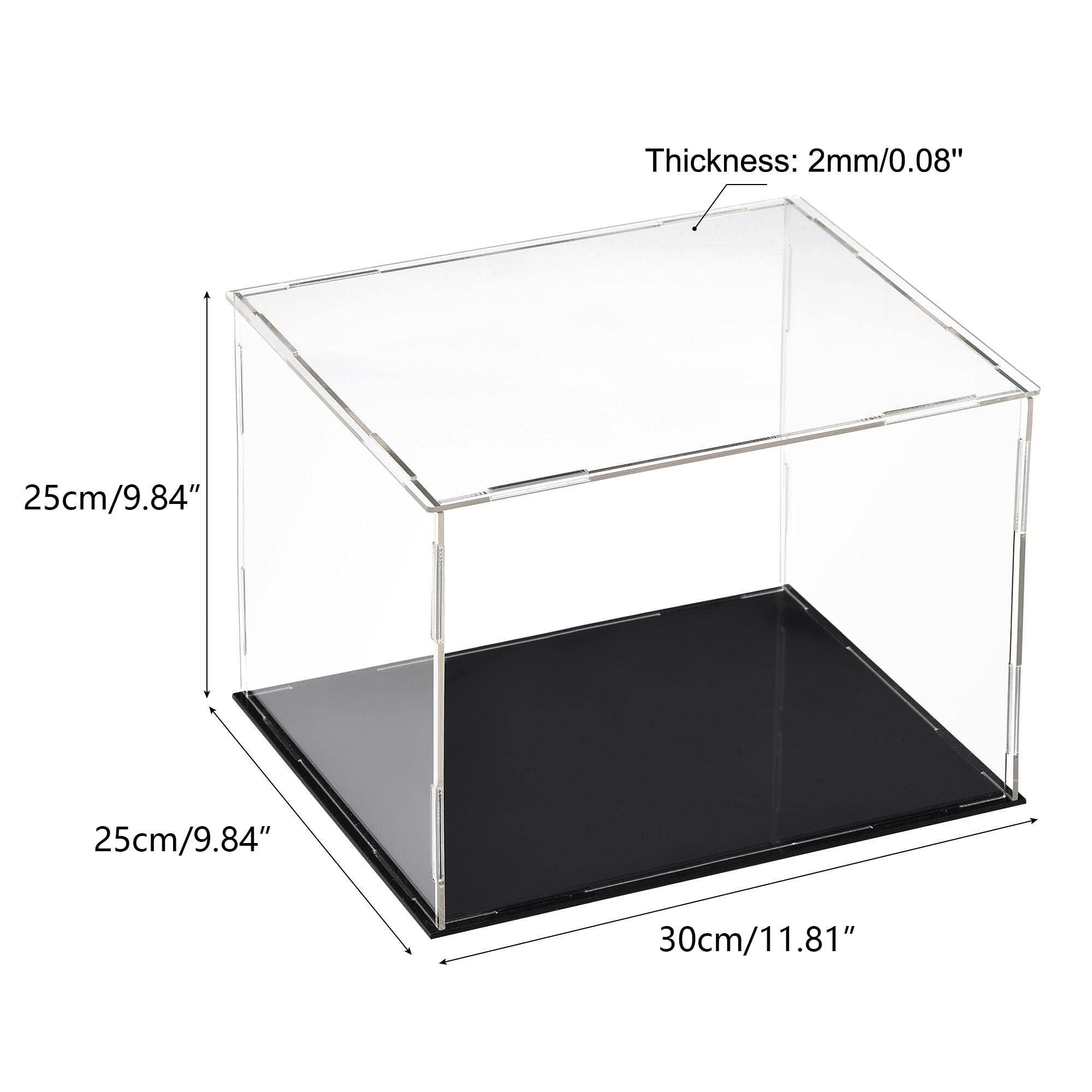 TOP-VIGOR Acrylic Clear Display Case, 30 x 25 x 25cm Assemble Dustproof Protection Countertop Box - Image 2