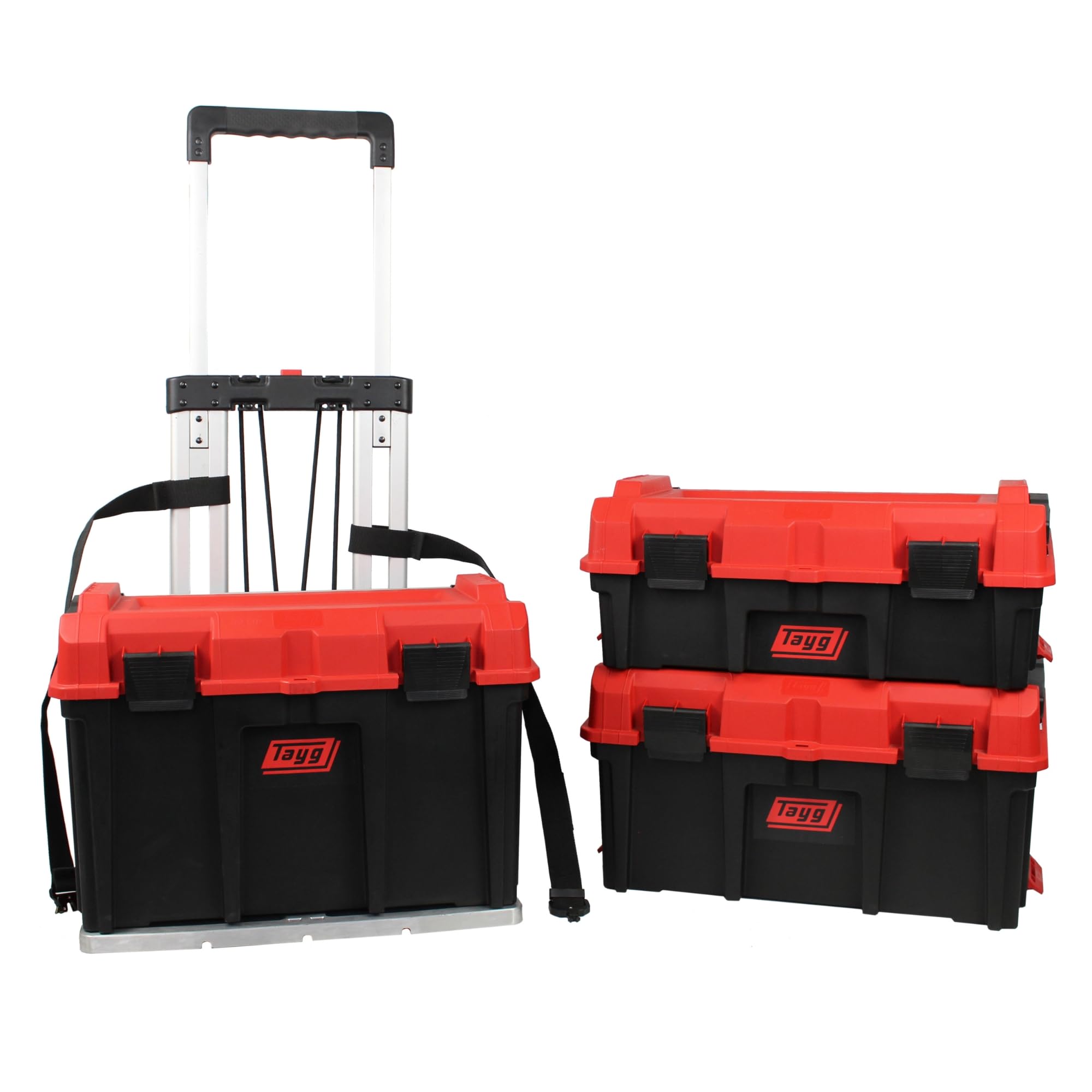 Tayg Caja Herramientas con Ruedas - Taller Modular, Carro Herramientas, Organizador Herramientas, Sistema Modular Apilable, Carro Herramientas Vacio, Cierres Metalicos, Asa de Seguridad, 500x390x770mm