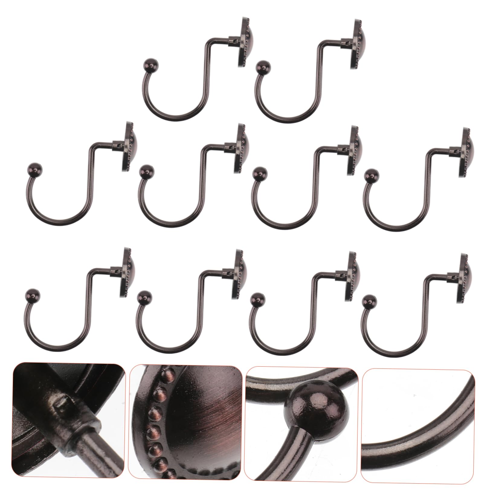 Alipis 30 Pezzi Gancio Per Da Doccia Ganci Da Doccia In Metallo Antico Anelli Per Tende Da Doccia Tieback Gancio Ganci Per Tende Da Doccia Finestra Holdback Decorazioni Retrò