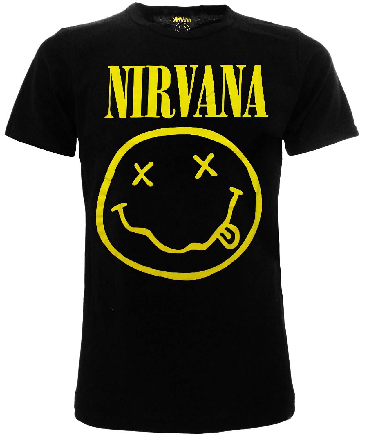 T-Shirt Smile Originale Adulto Ragazzo Bambino Prodotto Ufficiale Nera Maglia Maglietta Rock (L)