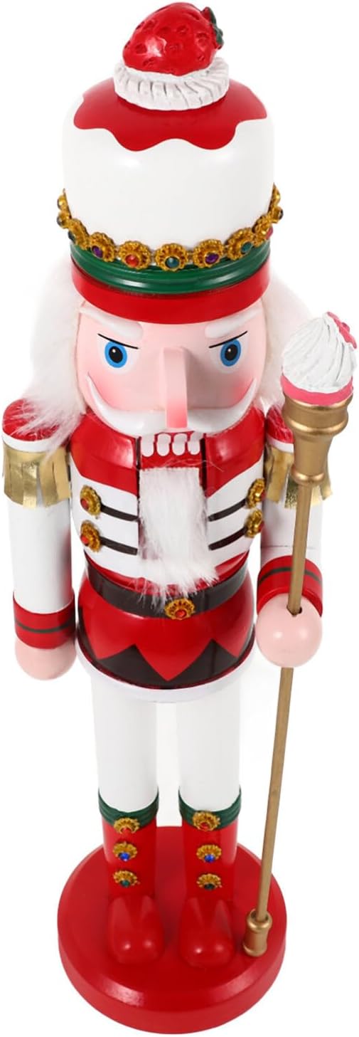 Ciieeo Colorful Wooden Nutcracker Decor Traditional Xmas Ornament for Home Hotel Restaurant and Shop Decoration