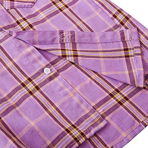 Chemise courte en coton pour garçon violette Spring&Gege taille S