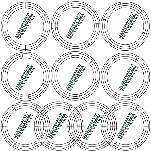 Upstout 10-Pack 12 Inches Wire Wreath Frame – Round Metal Wreath Form