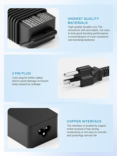 Miniatura 5 de Cargador adaptador de corriente alterna USB C de 65 W para NOCO Boost X Series GBX45 GBX55 GBX75 GBX155 Cable de alimentación de arranque portátil