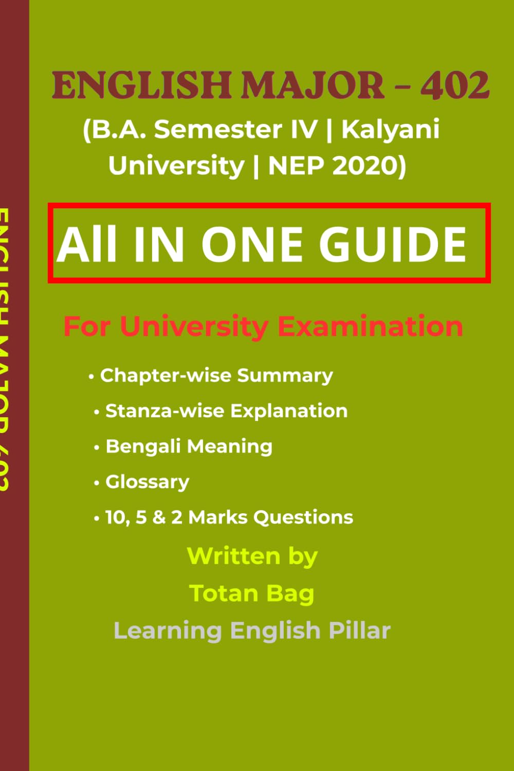 Kalyani University B.A. English Semester 4 (Major) Paper 2: Literary Criticism up to 1800: All-in-One Guide with Summary, Analysis, Important ... University English Honours Guide Series)