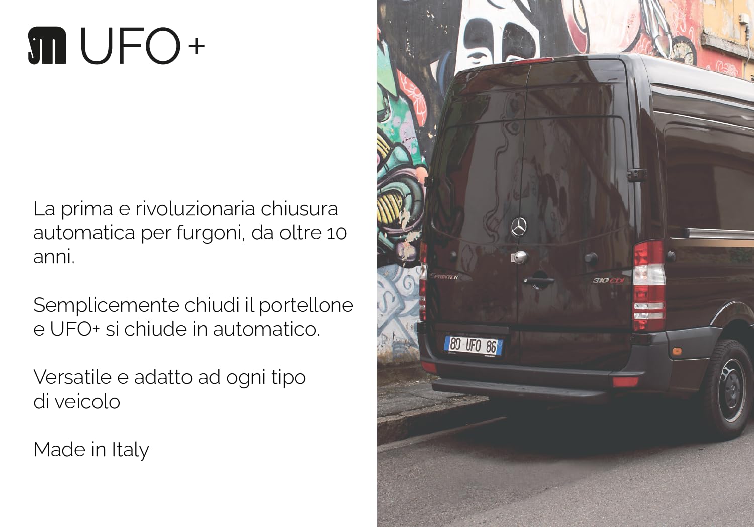 UFO+ Meroni Set 2 pezzi, Serratura per Vano Carico Furgoni, Chiusura Automatica