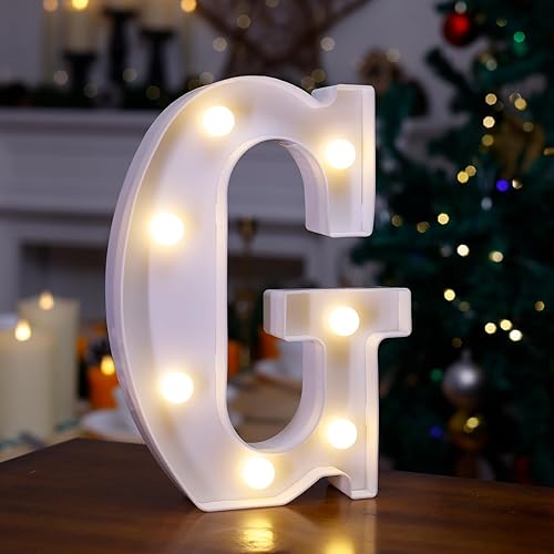 Miniatura 32 de Letrero LED de marquesina, letras iluminadas del alfabeto, letras LED que funcionan con pilas, para luz nocturna, bodas, cumpleaños, fiestas,